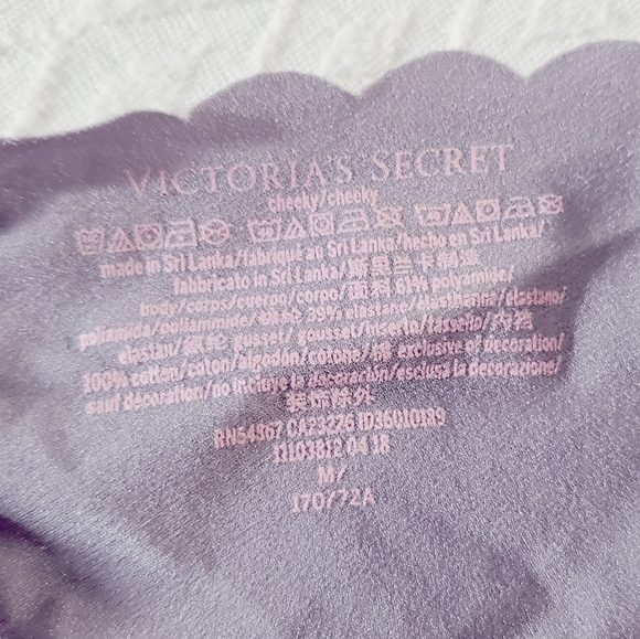 SOLD-VICTORIA'S SECRET Pastel Periwinkle Cheeky Bikini Scalloped Panties- Size M - Picture 3 of 5